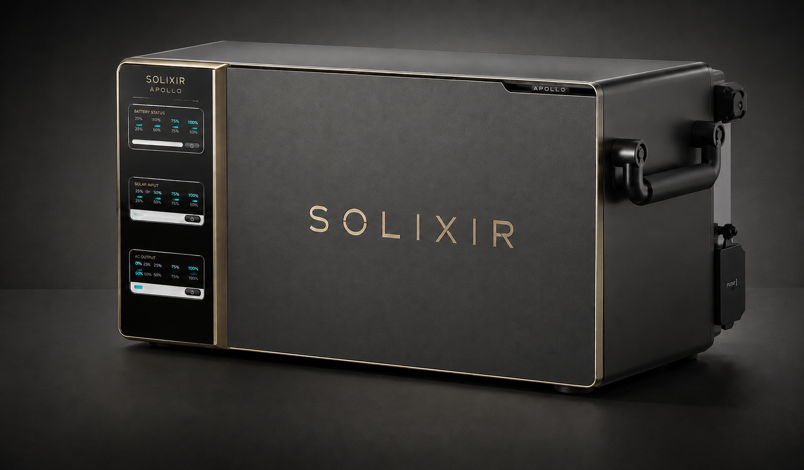 Solixir Apollo home solar battery and integrated microinverter concept